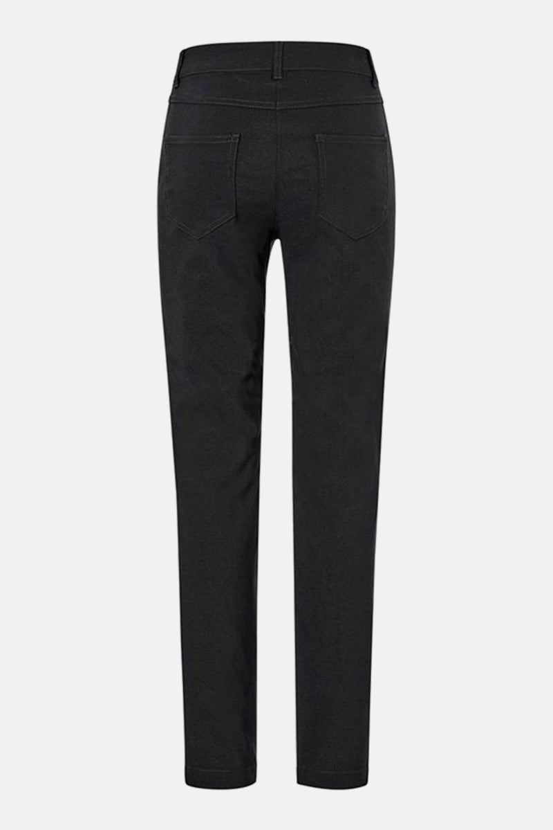 Women Regular Fit Solid Stretchable Straight Pants, Black