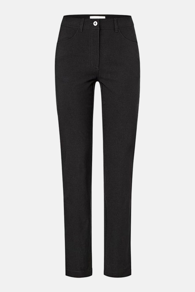 Women Regular Fit Solid Stretchable Straight Pants, Black