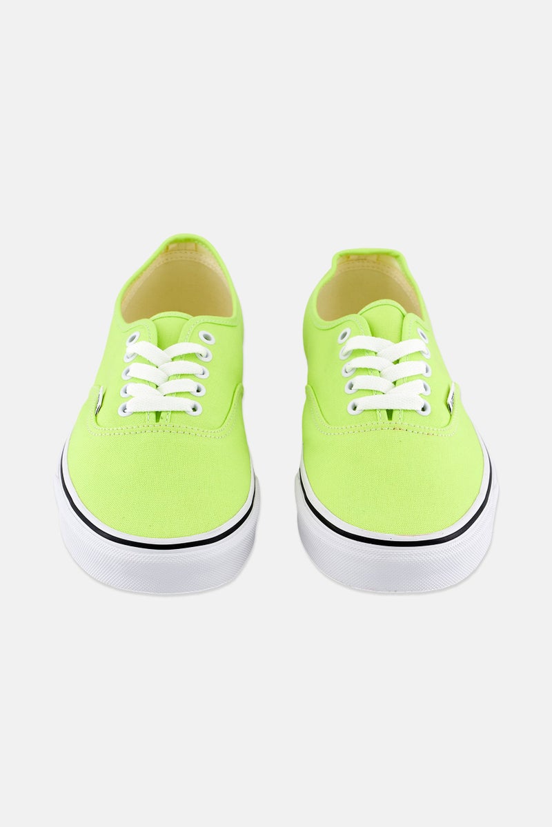 Men Authentic Lace Up Shoes, Lime Green/White