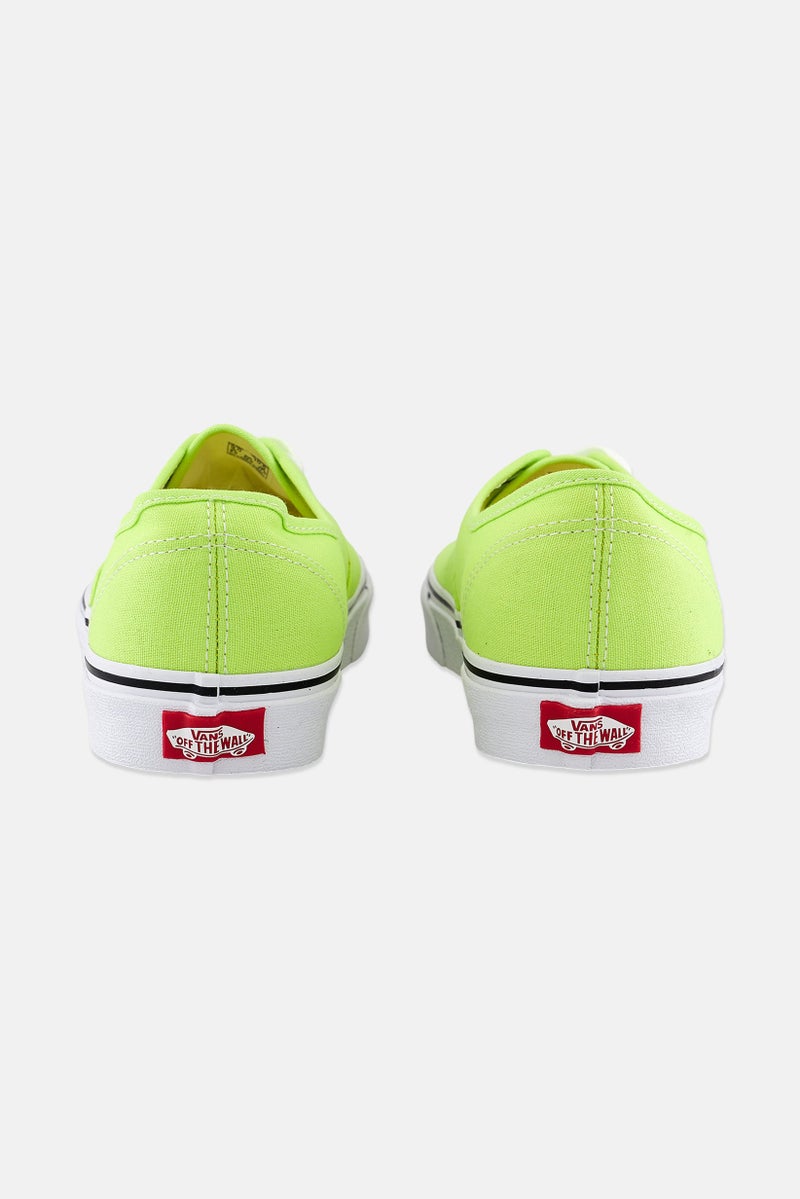 Men Authentic Lace Up Shoes, Lime Green/White