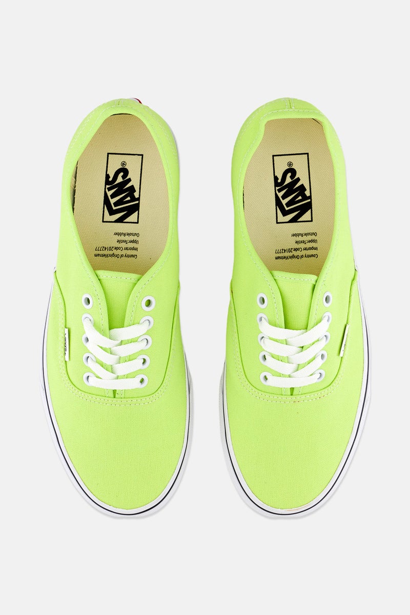 Men Authentic Lace Up Shoes, Lime Green/White