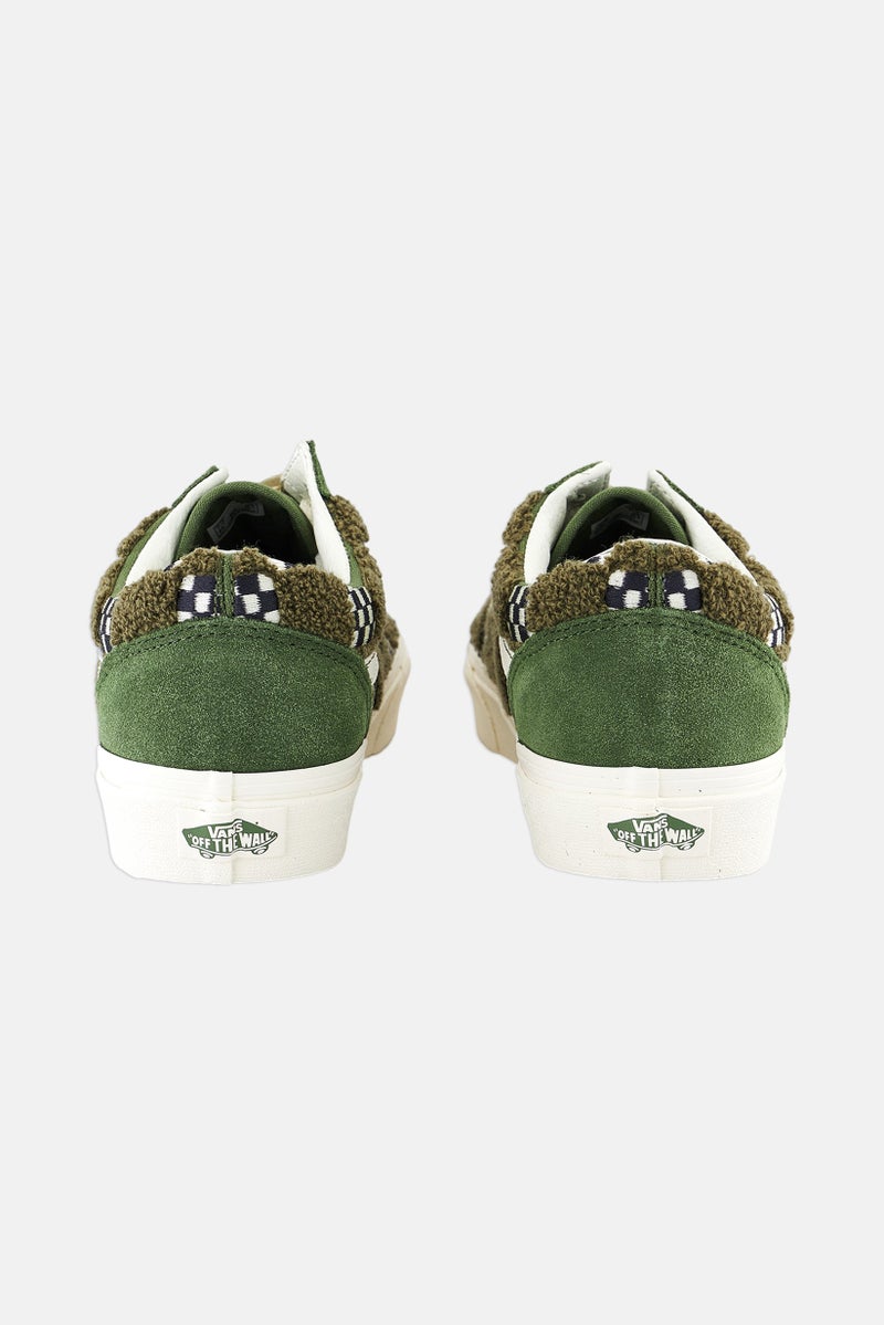 Men Old Skool Lace Up Shoes, Green/White Combo