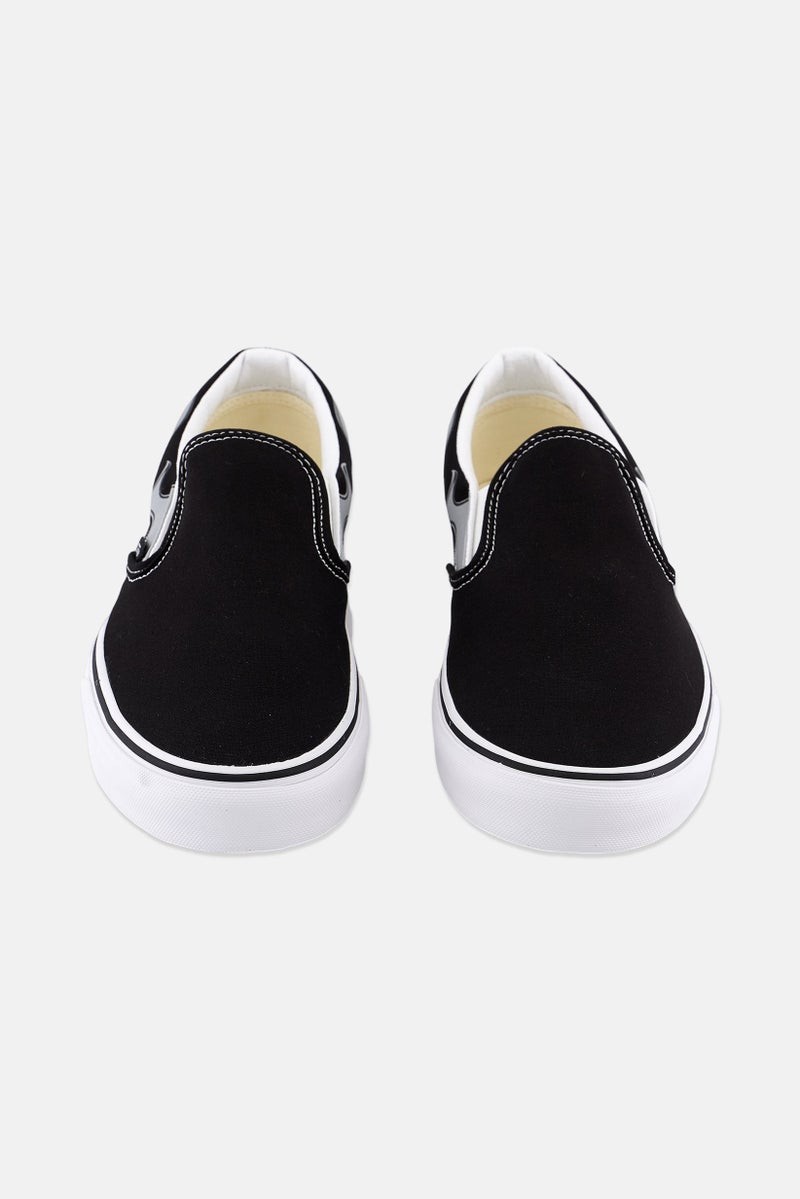 Men Classic Slip On Low Cut Casual Shoes, Black/White