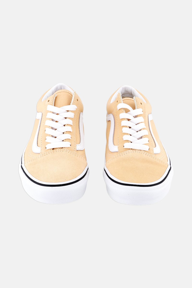 Men Old Skool Lace Up Shoes, Peach/White