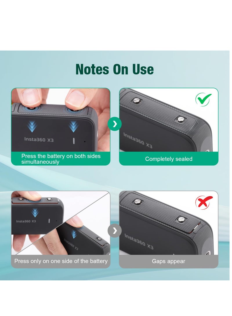 2 Packs Replacement for Insta 360 x3 Battery 1800mAh and Dual Slot USB Fast Charger Hub Compatible with Insta360 X3 Action Camera High Capacity Electric Core (Fully Compatible with Original)