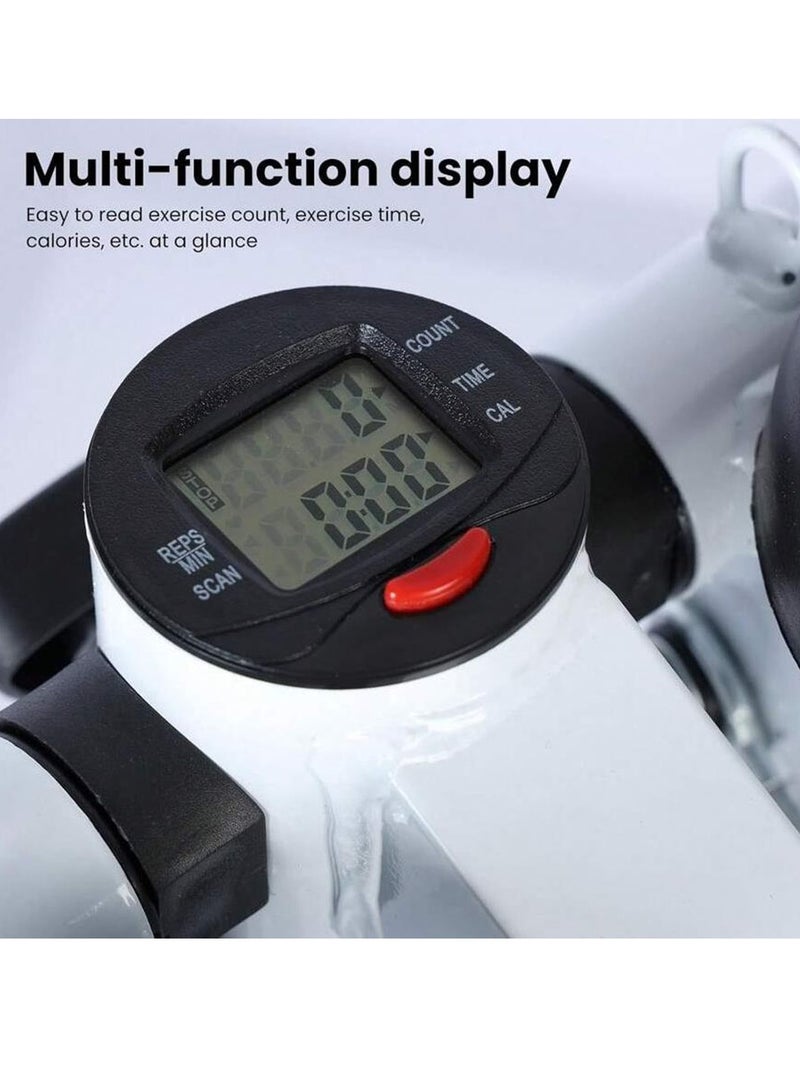 Mini Fitness Twist Stepper Electronic Display Home Exercise Equipment with Resistance Bands 30.5 x 33 x 20cm