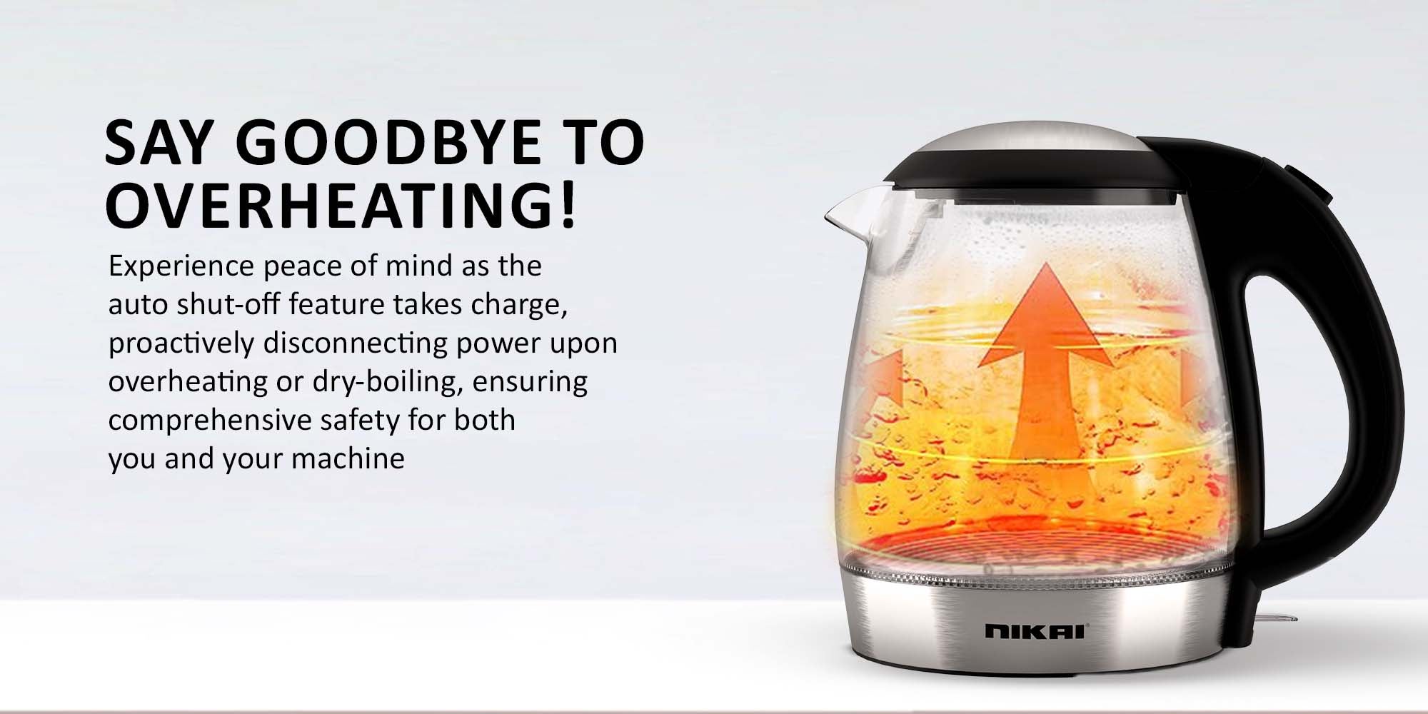 Compact, Cordless Electric Glass Kettle Boiler, Automatic Shut Off, Boil Dry Protection, Led Indicator, Integrated Filter, 360° Rotating Base, For Home And Office Use 1.7 L 2200 W NK313G Glass