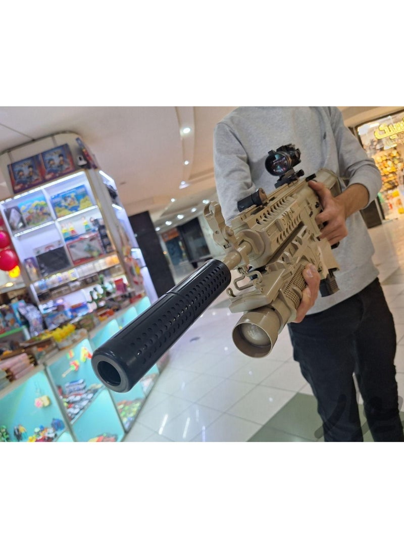 Military Machine Gun Toy featuring vibrant LED lights and realistic sound effects