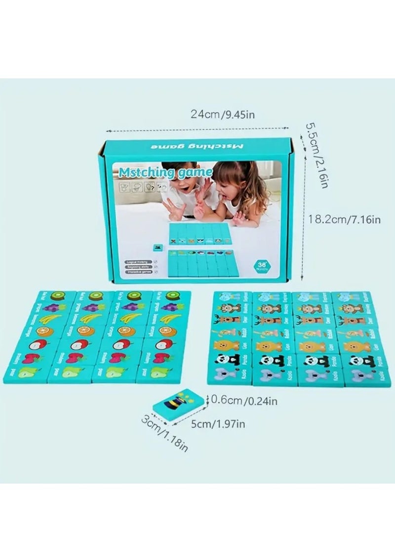 1set Fun Multifunctional Educational Toys, Fruit Animals, Dragons, Dominoes, Memory Chess Stacking, Musicians, Eyes, Coordination, Exercise, Logic Thinking, Memory Building, Wooden Board Game Toys