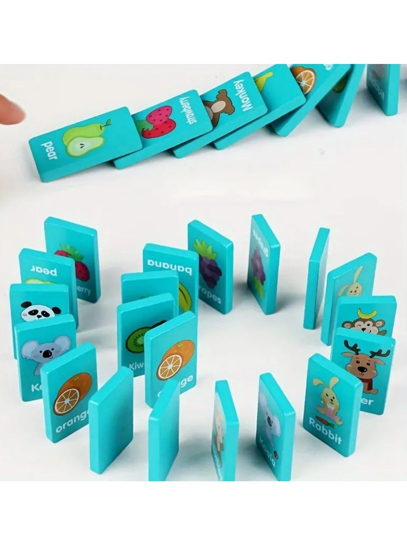 1set Fun Multifunctional Educational Toys, Fruit Animals, Dragons, Dominoes, Memory Chess Stacking, Musicians, Eyes, Coordination, Exercise, Logic Thinking, Memory Building, Wooden Board Game Toys
