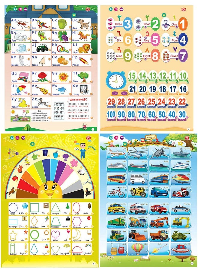 Early Learning Book E-Book, Point Reading Book,Pre-School Bilingual Electronic Sound Book, Children's Educational Toys Drawing Boards