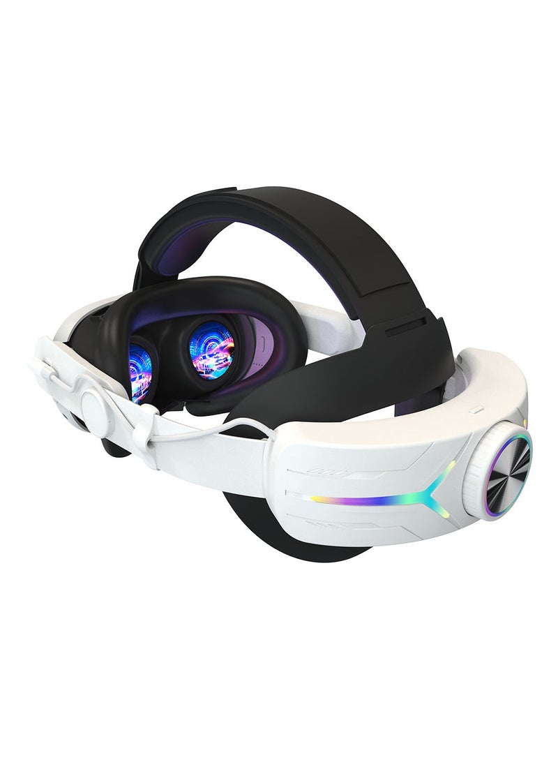 8000mAH Battery For Meta Oculus Quest 3 Head Strap Charging Headset VR RGB Accessories Elite Headstrap(White and Black)