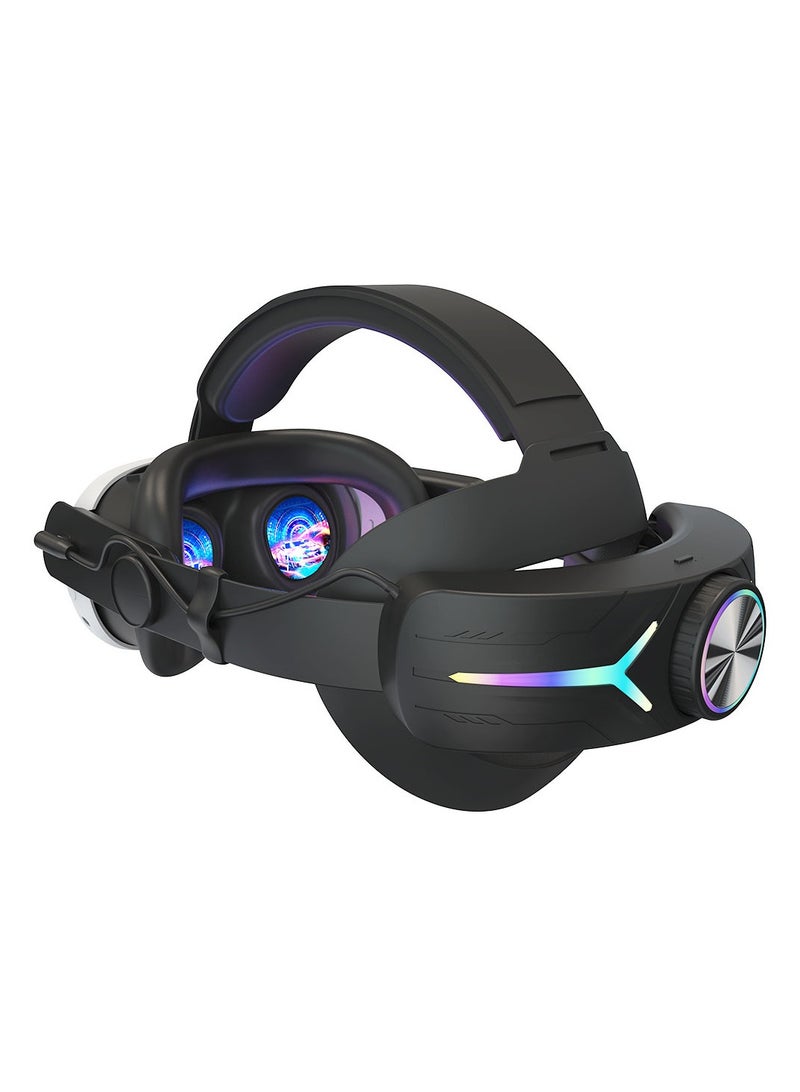 8000mAH Battery For Meta Oculus Quest 3 Head Strap Charging Headset VR RGB Accessories Elite Headstrap(Black)