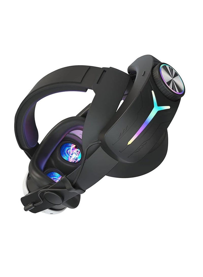 8000mAH Battery For Meta Oculus Quest 3 Head Strap Charging Headset VR RGB Accessories Elite Headstrap(Black)