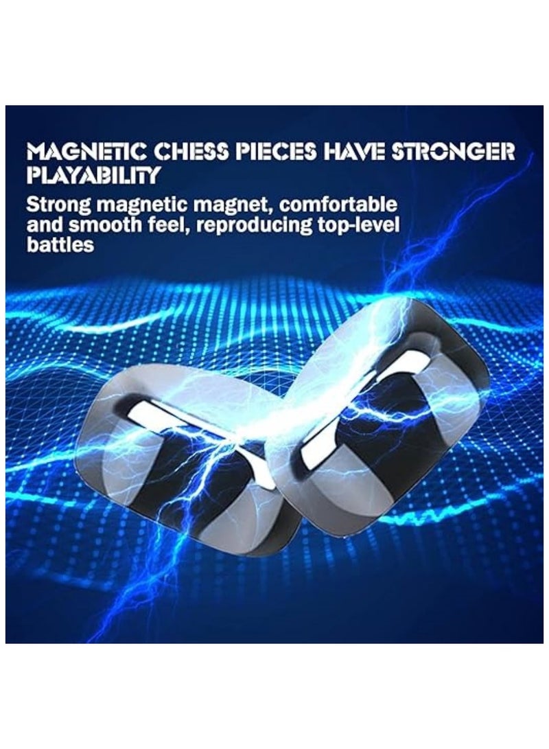 Magnetic Chess Game set with Rocks,Fun Table Top Multiplayer Magnetic Chess Game with Stones,Kluster Magnet Game with Sponge Groove/Rope,Magnet Chess Game,Cluster Game for Kids Adult Board Games (B)