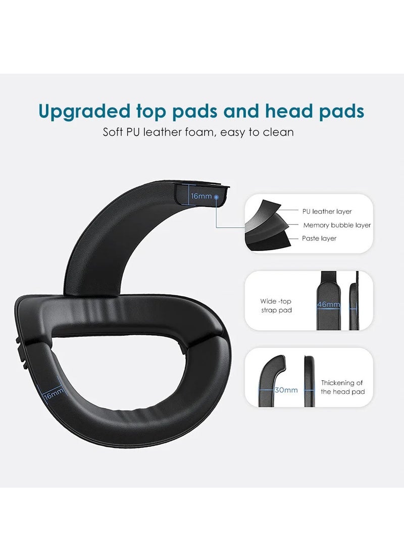 2in1 Charging Head Strap for Oculus Quest 2 Adjustable Alternative 8000mAh Head Strap For Oculus Quest 2 VR Accessories (Black)