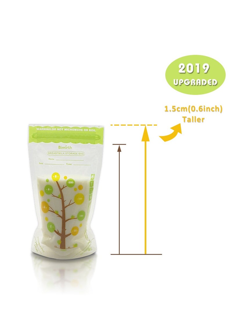 112 Piece Baby Self-standing Bottom Design Breast Milk Storage Bags With Double Zipper, 250 ml
