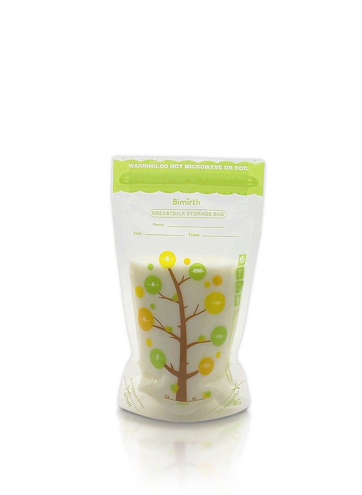 112 Piece Baby Self-standing Bottom Design Breast Milk Storage Bags With Double Zipper, 250 ml