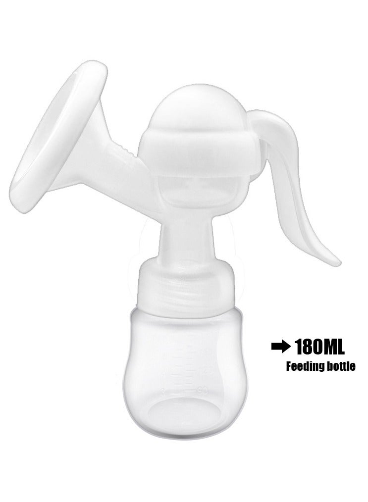 Manual Silicone Breast Pump With Adjustable Suction With 1 Feeding Bottle，3 Breastmilk Bag