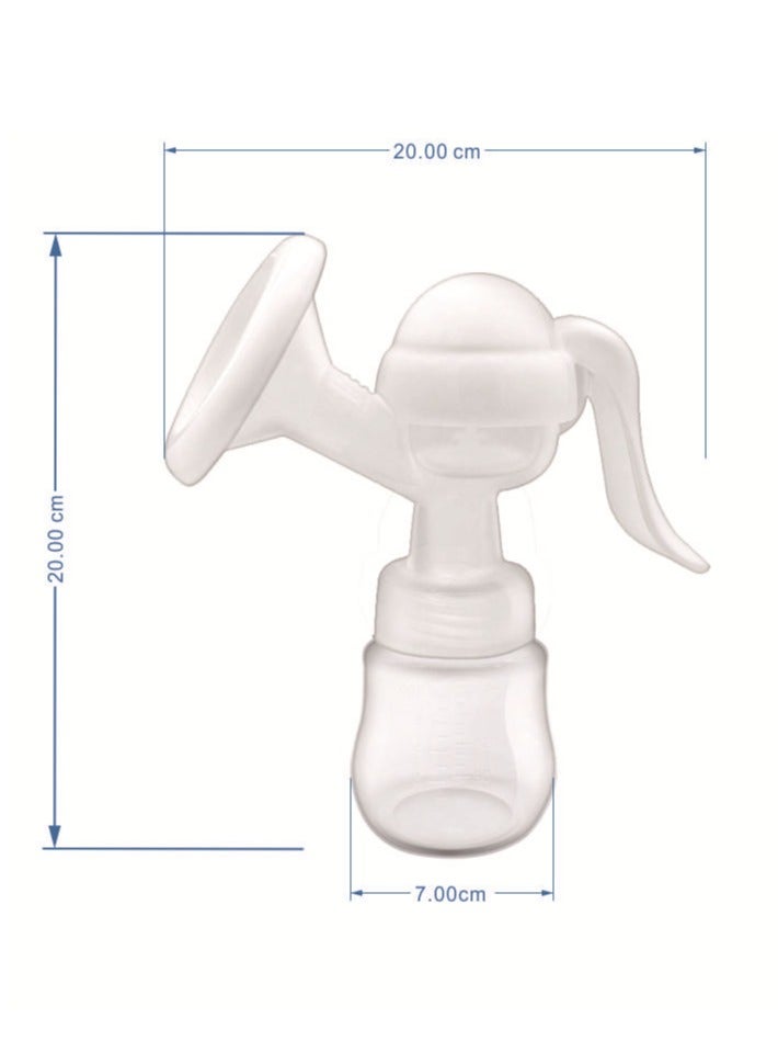 Manual Silicone Breast Pump With Adjustable Suction With 1 Feeding Bottle，3 Breastmilk Bag