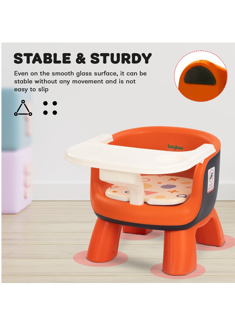 Creto Baby Booster Chair For Feeding, Portable Dining Chair For Baby With Removable Cushion Pad And Food Tray