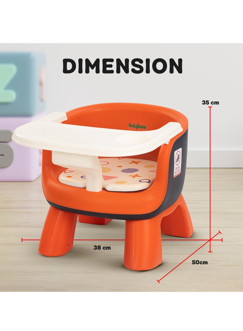 Creto Baby Booster Chair For Feeding, Portable Dining Chair For Baby With Removable Cushion Pad And Food Tray