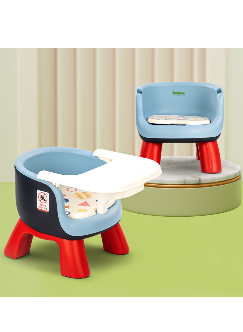 Creto Baby Booster Chair For Feeding, Portable Dining Chair For Baby With Removable Cushion Pad And Food Tray