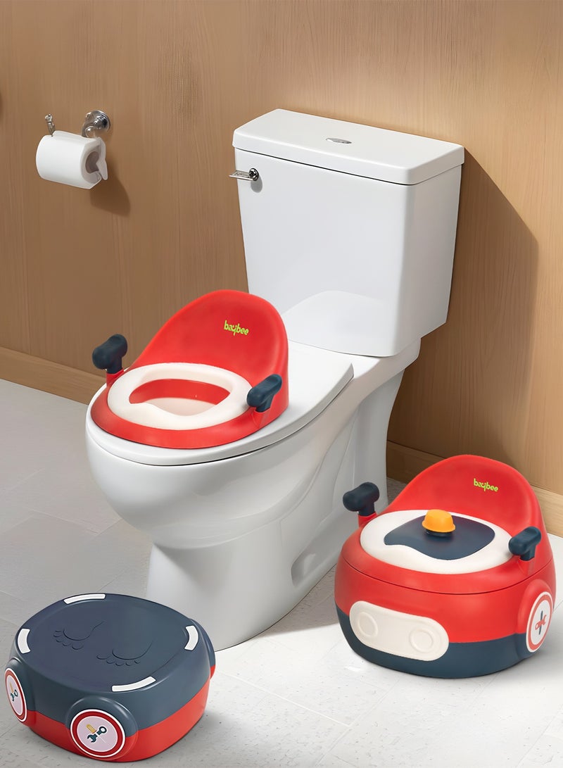 3 In 1 Book Portable And Round Baby Toilet Seat With Anti Slip Strip, Splash Guard 0 To 5 Year, Red