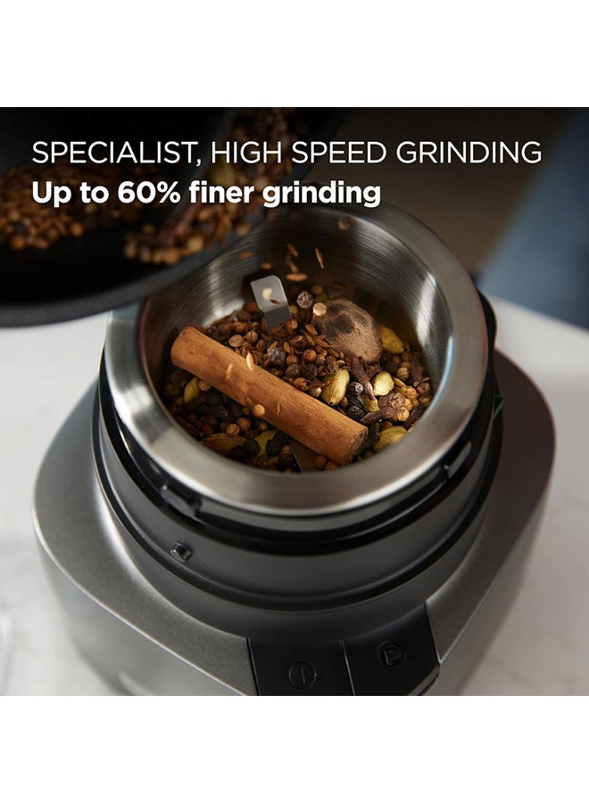 2-in-1 Chopper + Grinder — 1000W Powerful Metal Grinder & Electric Chopper with Ever sharp Quad blades, 900ml Bowl Capacity, Dripper Pro & Spatula for Wet Chopping & Dry Grinding 500 ml 800 W CHP80.000SI Grey