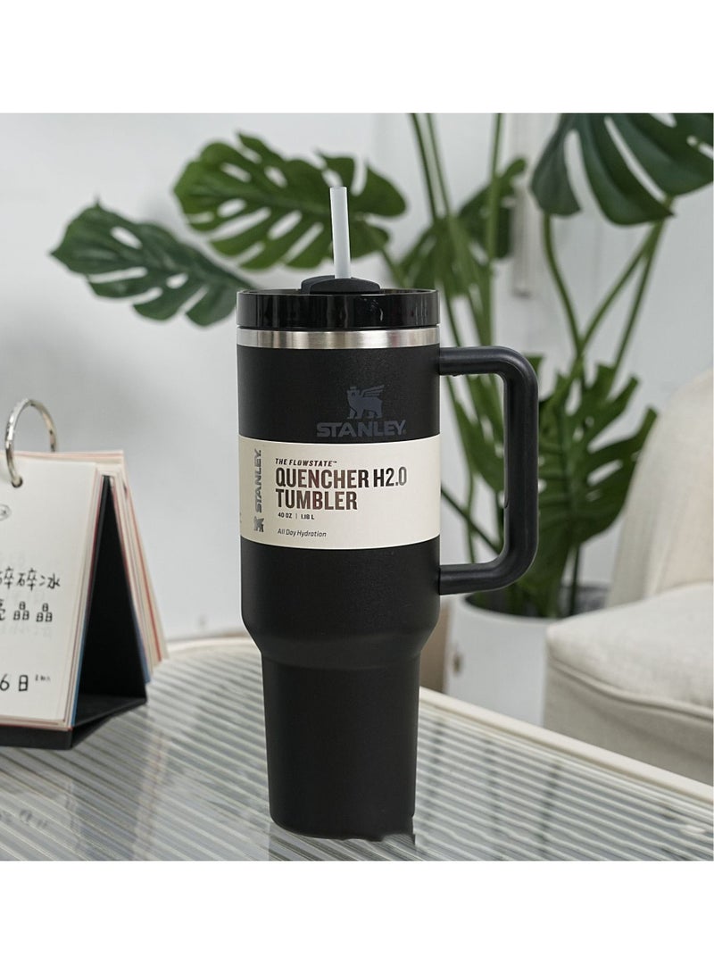 1PC Quencher H2.0 FlowState Stainless Steel Vacuum Insulated Tumbler with Lid and Straw for Water, Iced Tea or Coffee, 40 oz