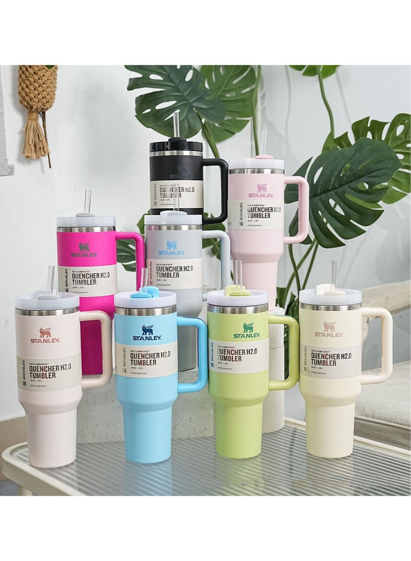 1PC Quencher H2.0 FlowState Stainless Steel Vacuum Insulated Tumbler with Lid and Straw for Water, Iced Tea or Coffee, 40 oz