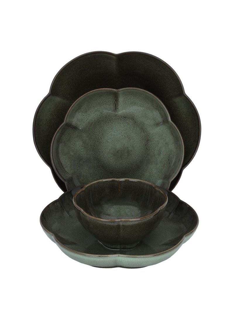 24 Pcs Oil Wavy Porcelain Dinner Set