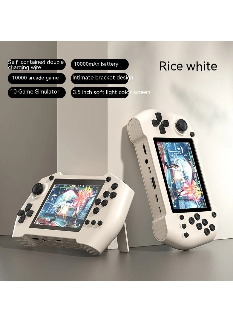 DY14 Retro Game Console 32G 10000 Games Handheld Game Console Supports Dual Game Controllers 10000 Mah Power Bank (White)