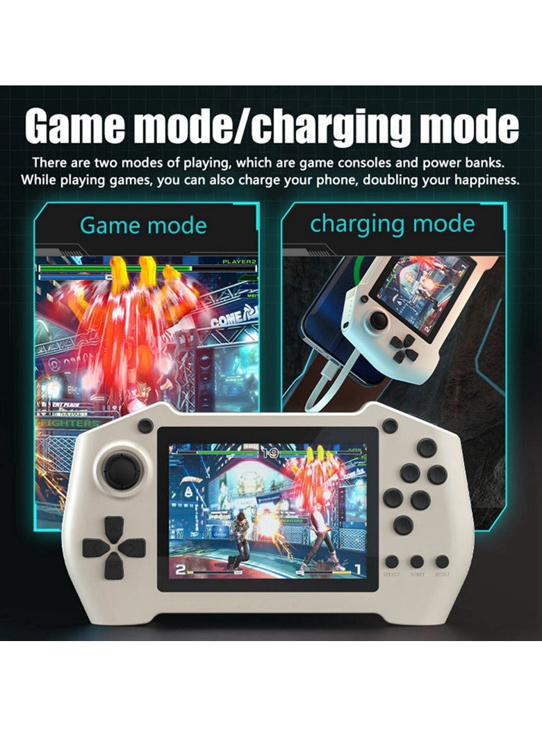 DY14 Retro Game Console 32G 10000 Games Handheld Game Console Supports Dual Game Controllers 10000 Mah Power Bank (White)