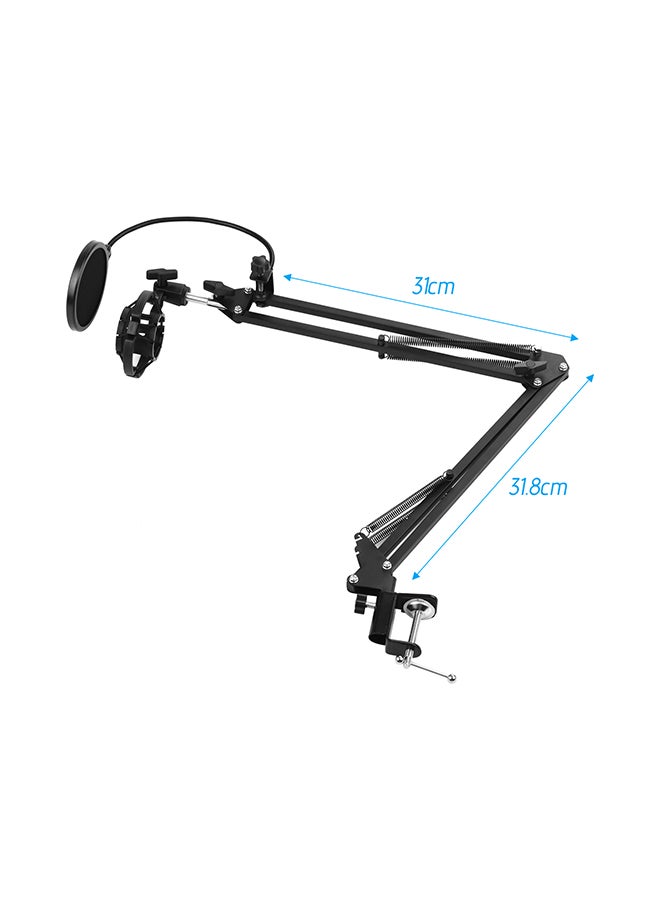 Adjustable Foldable Microphone Stand I-05916 Black