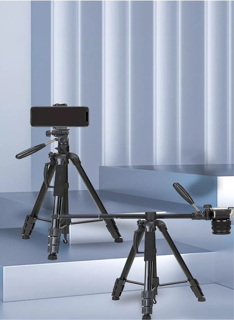 Professional Camera Tripod Stand Lightweight Travel Aluminum Stand Multifunctional Professional Tripod 360° Rotation Tripod Stand Horizontal Rotatable Center Column tripod (KP-2294)