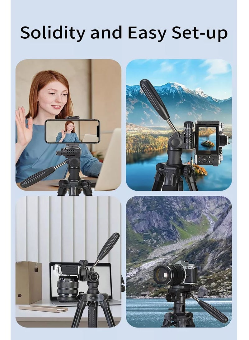 Professional Camera Tripod Stand Lightweight Travel Aluminum Stand Multifunctional Professional Tripod 360° Rotation Tripod Stand Horizontal Rotatable Center Column tripod (KP-2294)