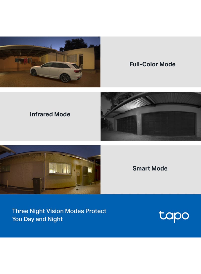 Tapo C510W 2K Outdoor Wired Pan/Tilt Security Wi-Fi Camera, 360° View, Motion Tracking, Works w/Alexa & Google Home, Color Night Vision, Free AI Detection, Cloud & SD Card Storage(up to 512GB)