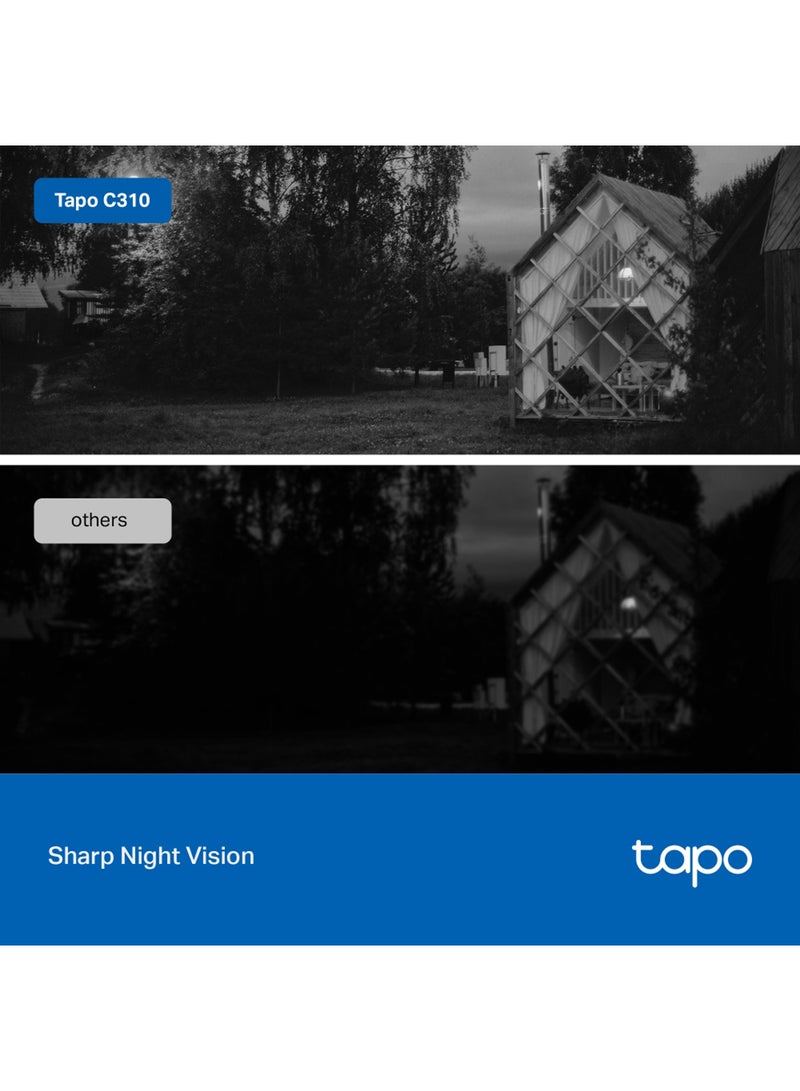 Tapo TC65, Outdoor Security Camera/CCTV, Weatherproof, No Hub Required, Works with Alexa&Google Home, 3MP High Definition, Built-in Siren with Night Vision, 2-way Audio, SD Storage