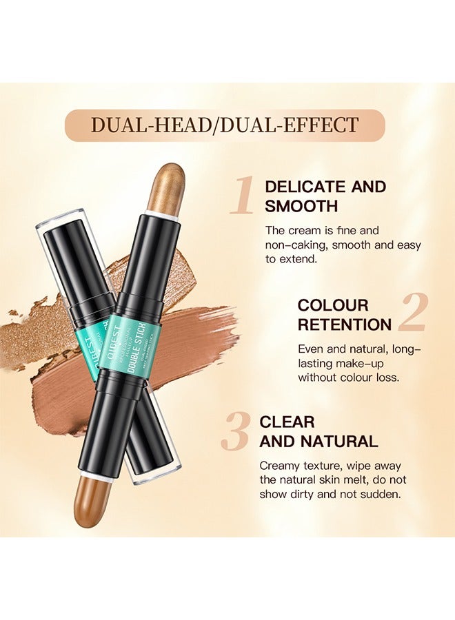 Professional Makeup Double Stick - 2-In-1 Face Shaping Stick, Waterproof Face Concealer Pen for Body Face Brighten Facial Shade, Create 3D Makeup (#01)