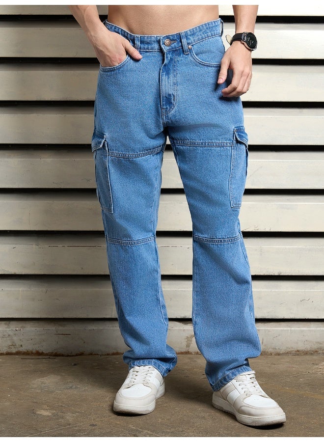 Men’s Straight Fit Indigo Jeans – Stylish and Versatile