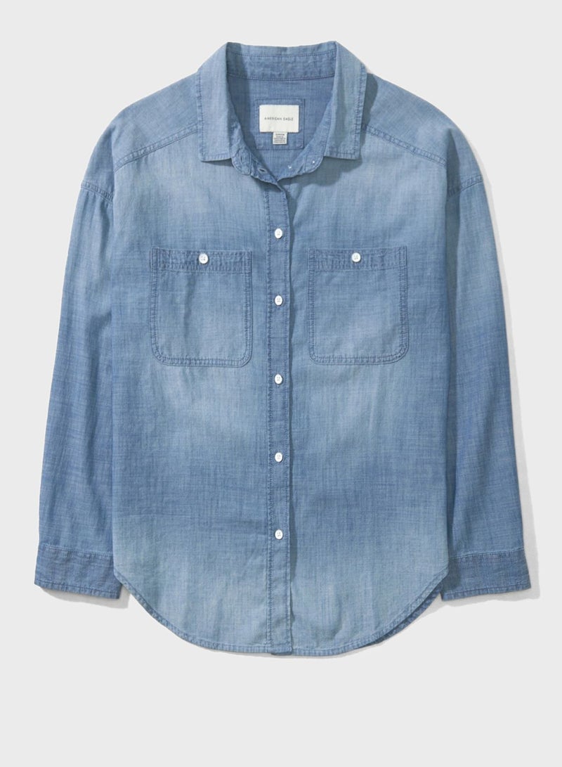 Pocket Detail Denim Shirt