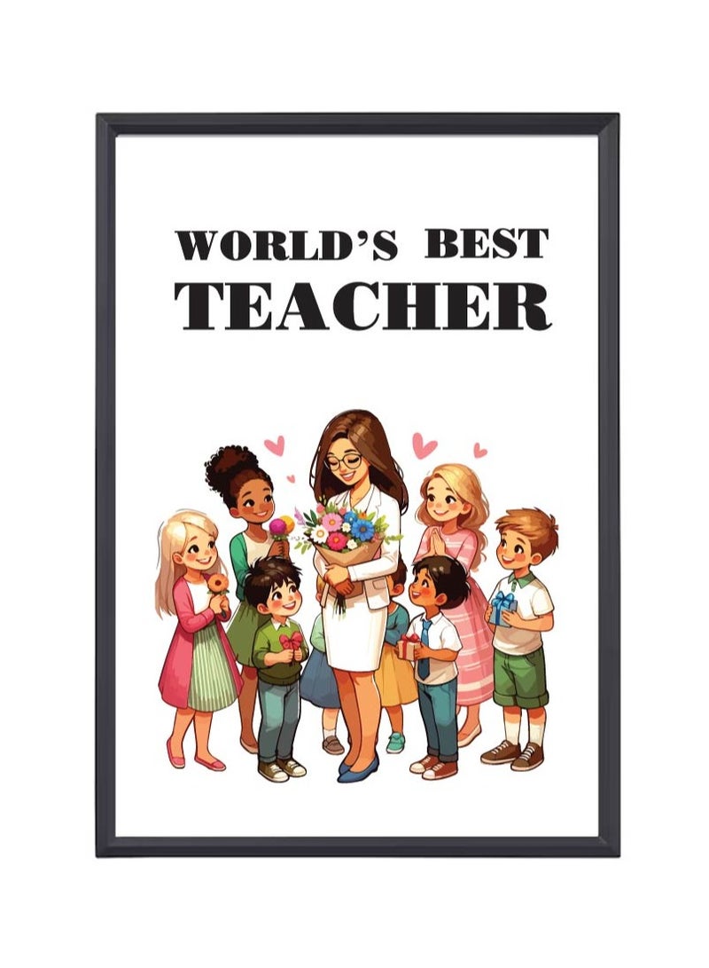 Teacher's Day A3 Photo Frame - Best Teacher Ever Design - Perfect Teacher Appreciation Gift - Ideal for Classroom or Home Decor - Great Gift for Teachers from Students - World Teachers Day