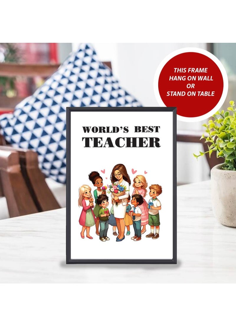 Teacher's Day A3 Photo Frame - Best Teacher Ever Design - Perfect Teacher Appreciation Gift - Ideal for Classroom or Home Decor - Great Gift for Teachers from Students - World Teachers Day