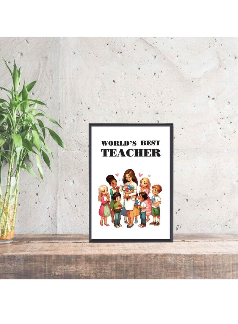 Teacher's Day A3 Photo Frame - Best Teacher Ever Design - Perfect Teacher Appreciation Gift - Ideal for Classroom or Home Decor - Great Gift for Teachers from Students - World Teachers Day