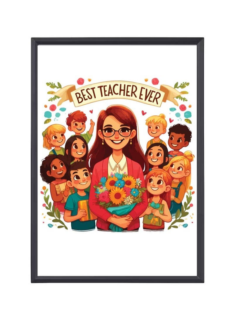 Teacher's Day A3 Photo Frame - Best Teacher Ever Design - Perfect Teacher Appreciation Gift - Ideal for Classroom or Home Decor - Great Gift for Teachers from Students - World Teachers Day