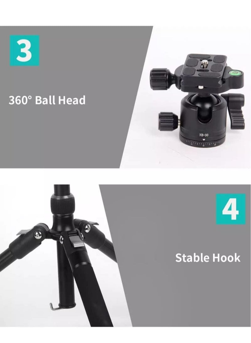 2-IN-1 Monopod tripod 360° Rotation Ball Head with Stable Hook 2-IN-1 Monopod Professional Tripod Stand for Tablet Mobile DSLR camera Action camera(Type 325-NB30)