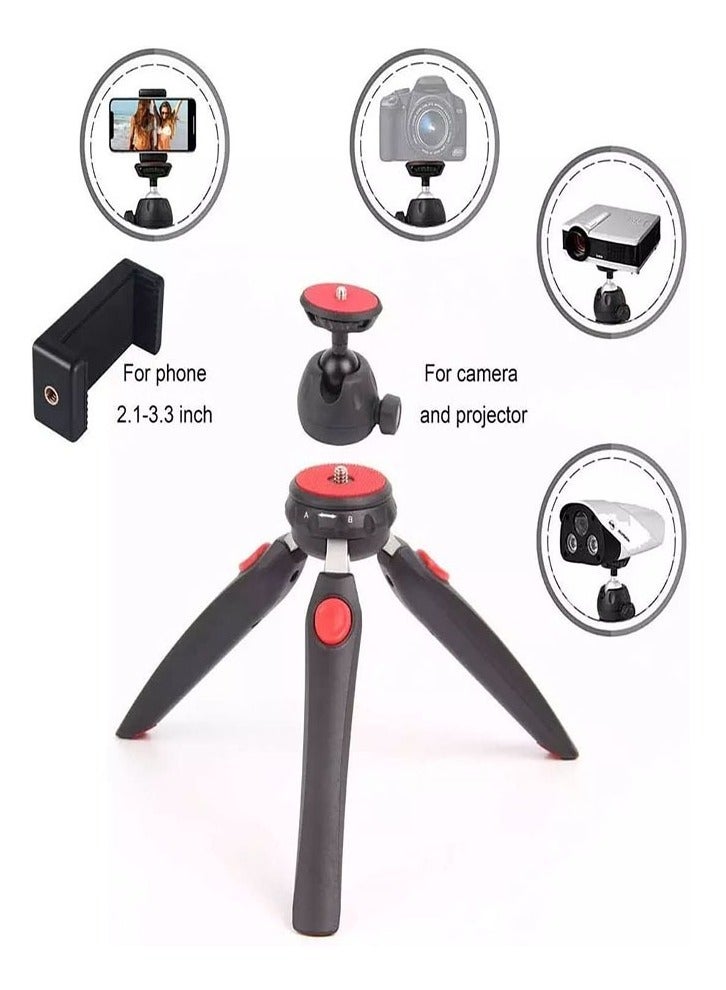 Top Mini Portable Fold-able Extendable Tripod Stand for Mobile Phones and DSLR with Universal Mobile Phone Holder Convenient Telescopic Mini Tripod Table(MT-35)