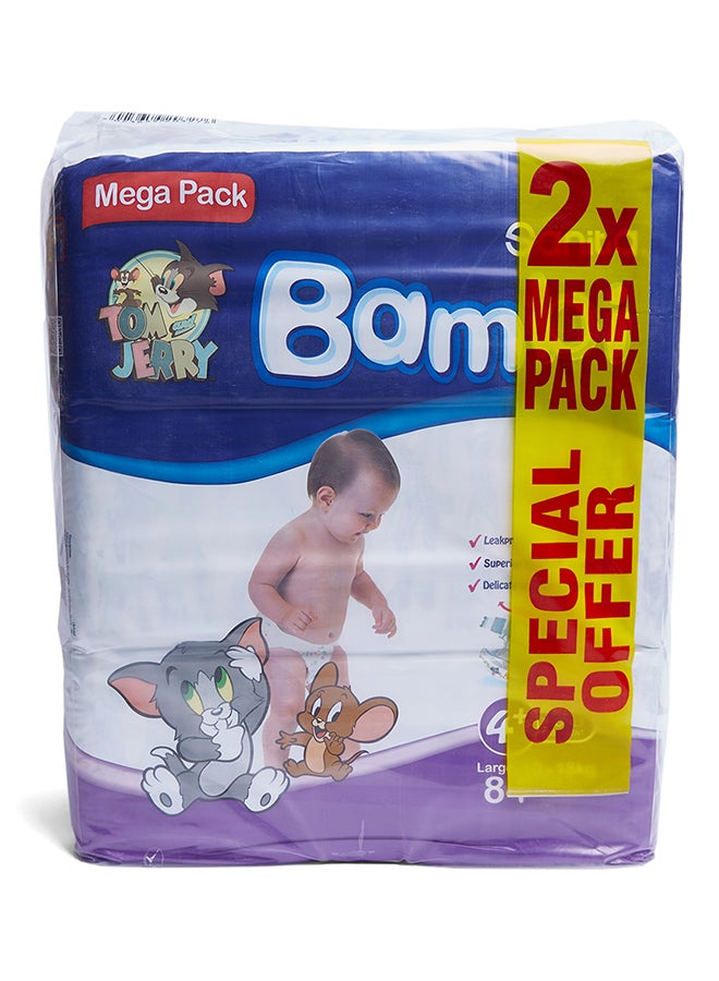 2 x Mega Pack Baby Diapers, Size 4+ (10-18 Kg), 84 Count (Special Offer 1 + 1 Free)