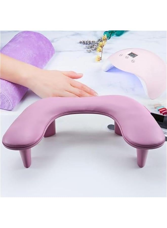 U Shape Arm Rest,Breathable Nail Hand Pillow,Professional Portable Manicure Armrest for Home DIY,Nail,Personal, pink, 45cmx30cmx19cm